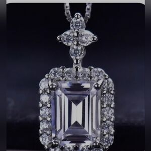 Certified 925 Sterling Silver 1CT Moissanite Pendant‎ Necklace NWT